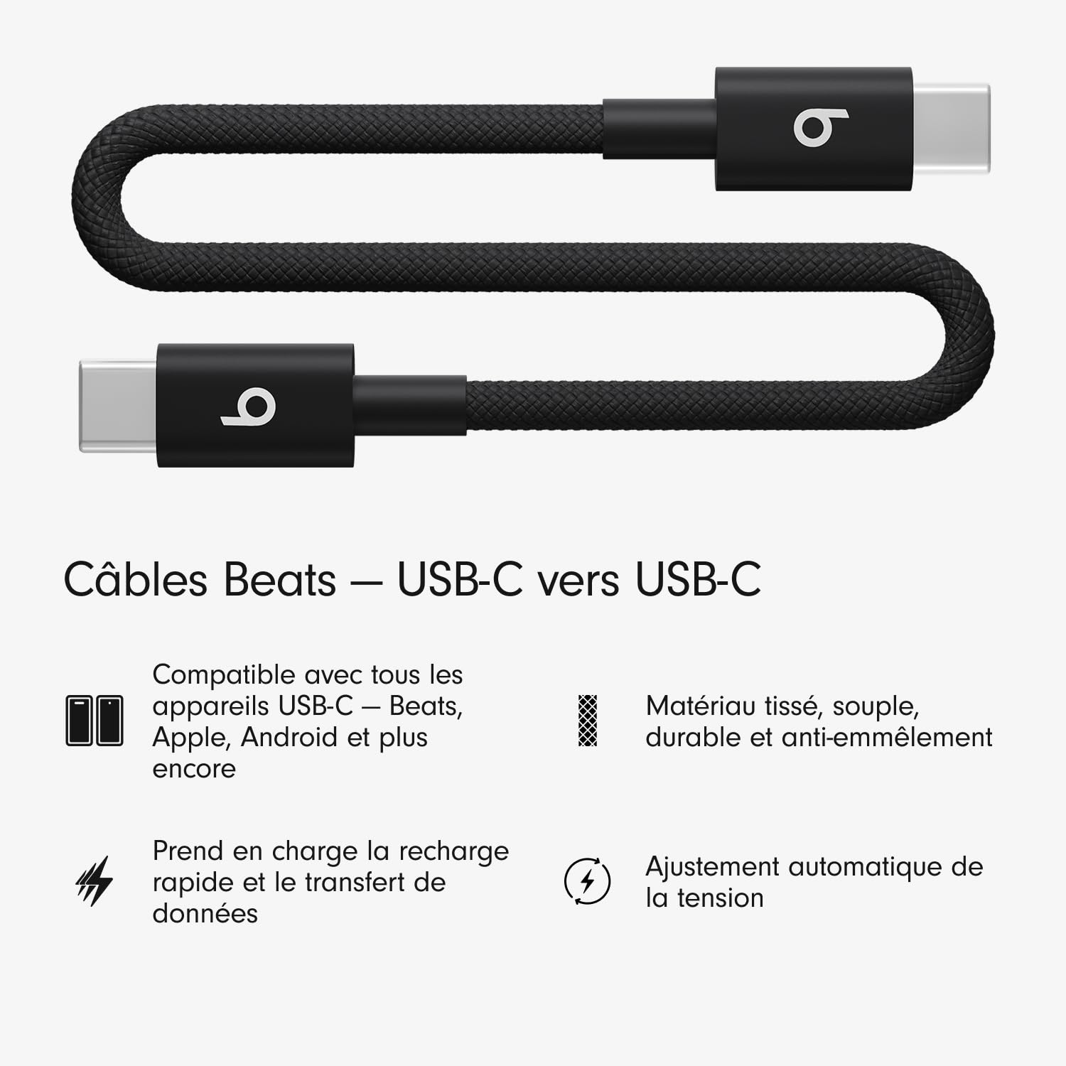 beats-c-ble-usb-c-vers-usb-c-tiss-court-20-cm-charge-rapide-60-w-anti-n-uds-comp image 2