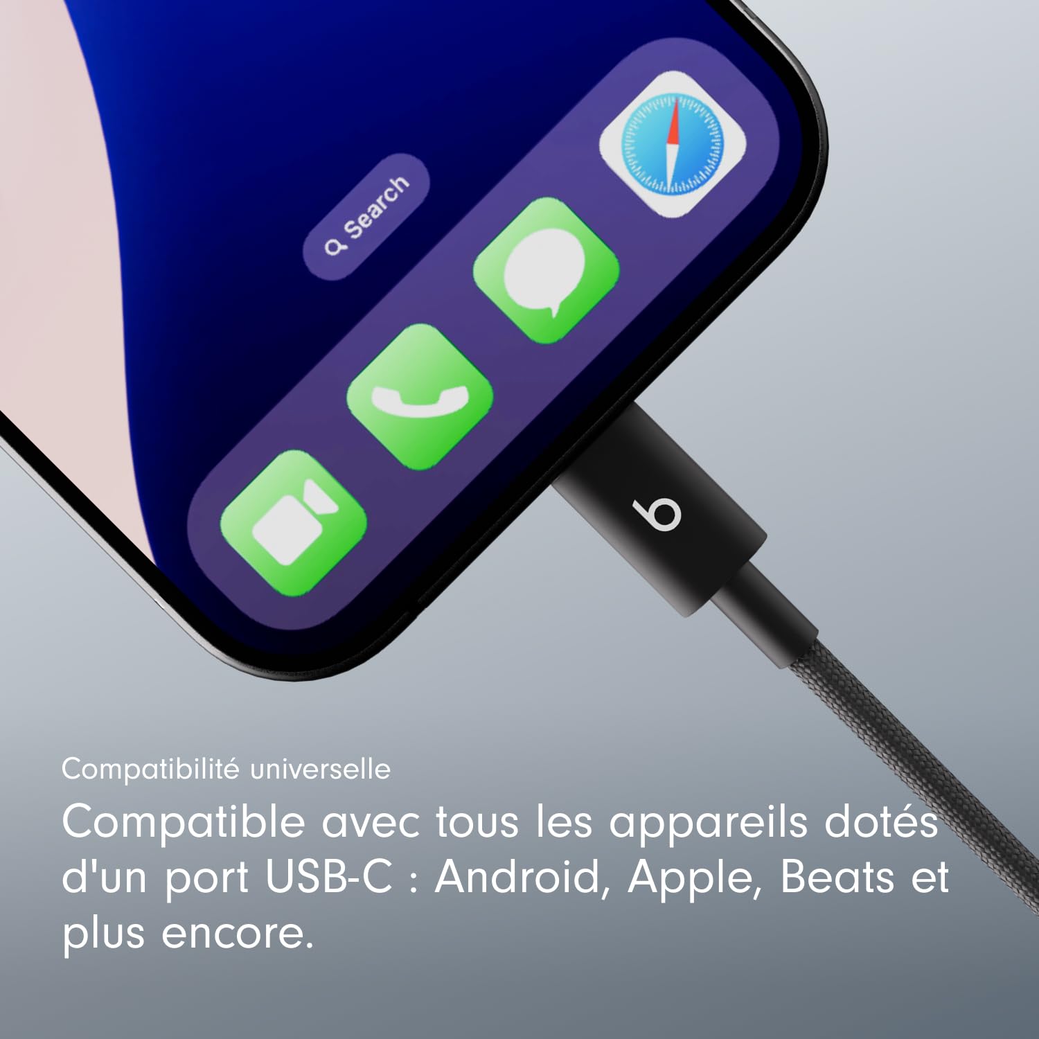 beats-c-ble-usb-a-vers-usb-c-tiss-charge-rapide-15-w-1-5-m-noir-intense image 3